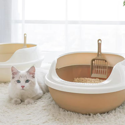 고양이 쓰레기 상자 반 스플래시 애완 동물 개 화장실 큰 공간 고양이 플라스틱 고양이 트레이 실내용