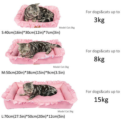 푹신한 플러시 세척 가능한 고양이 침대