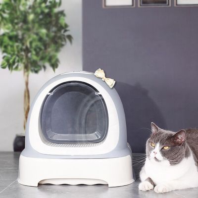 넓고 내구성 있는 폐쇄된 고양이 쓰레기 상자 모든 고양이를 위해 청소하기 쉬운 ODM 디자인