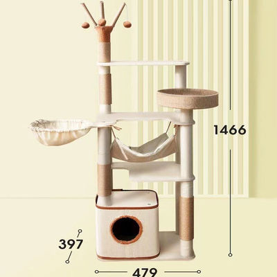Function Fun Play 143cm 클래식 고양이 나무와 듀얼 콘도와 시살 고양이 스크래칭 포스트