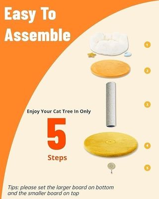 OEM/ODM 노란색 꽃 디자인 Sisal 스크래처와 망원경과 함께 큰 금속 프레임 고양이 타워