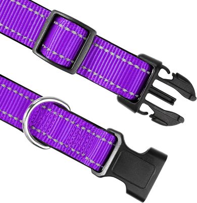 맞춤형 나일론 LED 밤 안전 깜박이는 빛 어두운 애완 동물 개 목걸이 로고와 리즈
