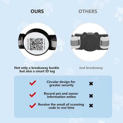 C-04 응급 연락처 QR 코드로 조절 가능한 애완 동물 목걸이