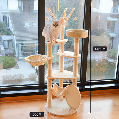 다단계 고양이 등반 시살 프레임 현대 나무 큰 고양이 나무 탑 가구 스크래치 포스트