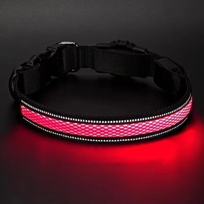 조절 가능한 USB 재충전 가능한 슈퍼 밝은 안전 라이트 LED 개 목걸이