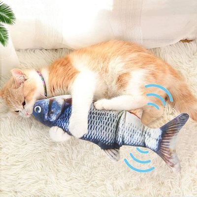 Catnip Plush 전기 이동식 물고기 고양이 장난감 지속적이고 상호 작용적인 놀이 시간