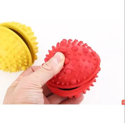 레드 고무 개 치료 장난감 공 치아 청소 맞춤 로고와 인터랙티브 플레이