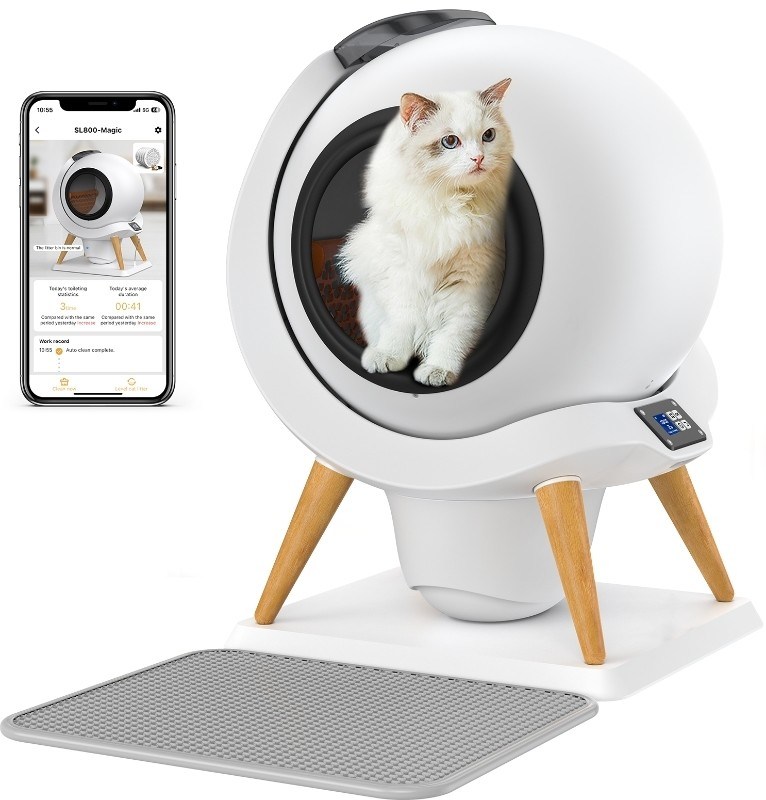 스마트 쓰레기 상자 자칫 청소 자동 고양이 화장실 상자 대용량 및 APP 제어
