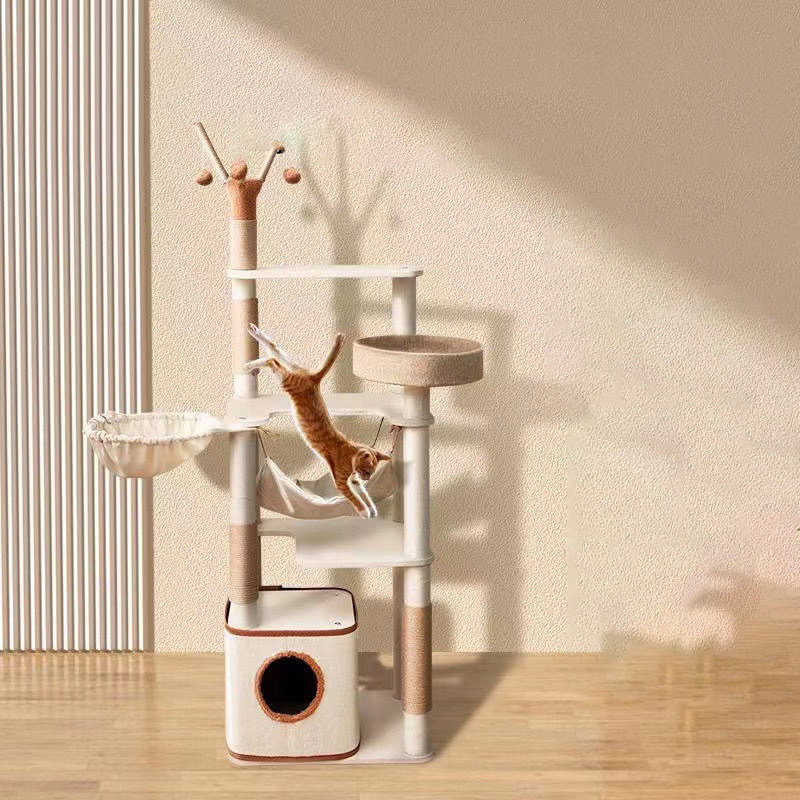 Function Fun Play 143cm 클래식 고양이 나무와 듀얼 콘도와 시살 고양이 스크래칭 포스트