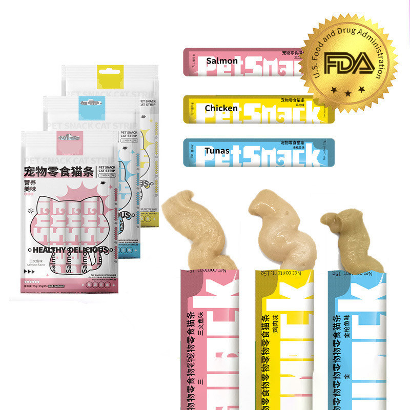 주요 성분 튀니지 15g/pcs 영양소 및 칼슘 보충을 위한 고양이 간식 스틱